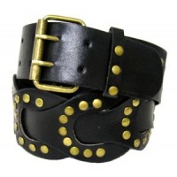 Belt -  Leather -Like Metal Studded Belt  - Black Color - BLT-TO40029BK