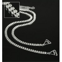 Bra Straps - Two-row Crystal Chain Strap - Clear - BS-HH04