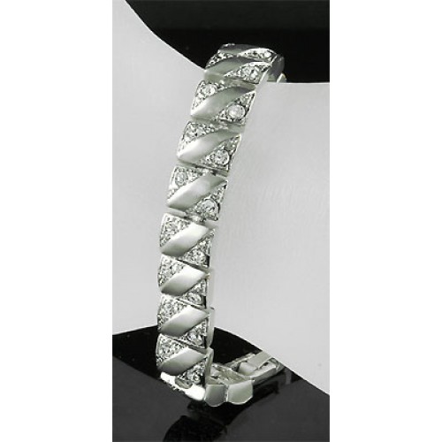 Chain Bracelet - Rhodium Electronic Plating w/ Austrian Crystal