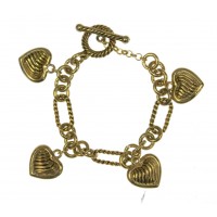 Barcelet - Heart Charm Bracelet - BR-SB50125GD