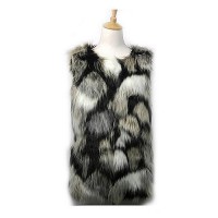 Cardigans & Vests - Faux Long Fur Vest – Multi Color