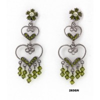 Crystal Earrings  - Green - ER-263GN