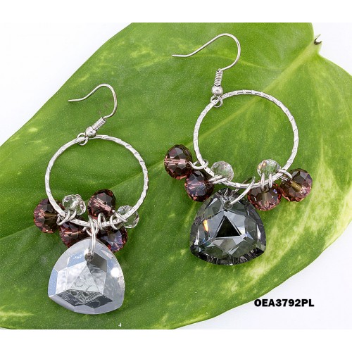 Crystal Earrings - Purple - ER-OEA3792PL