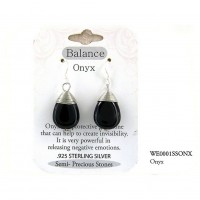 Semi Precious Stone Earrings - Onyx- " BALANCE " - ER-WE0001SS-ONX