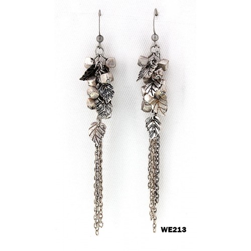 Brass Tone Dangling Sequins Chandelier Earring - ER-WE213