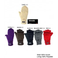 Gloves - Knitted Convertible Fingerless - Thinsulate - GL-11kg004