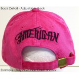 Embroidery Tattoo Cap - American (Washed Cotton ) - Hot Pink - HT-BSA100HP