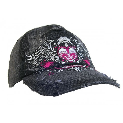 Embroidery Tattoo Cap - American (Washed Cotton )- Black - HT-BSA100BK