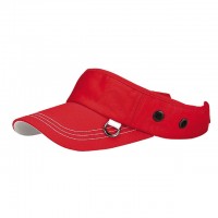 Visor - Cotton Will W/Velcro Adjustable -  Red Color - HT-4057RD