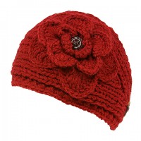 Headwraps / Neck Warmer : Crochet w/ Rhinestone Button - Red Color - HB-15-1ST-RD