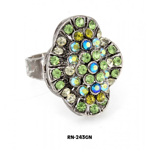 Austrian Crystal  Ring  - Green Color - RN-243GN