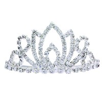 Small Tiara w/ Comb - Clear Crystal Stones