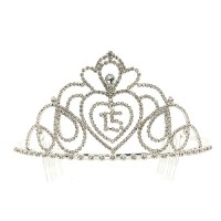 Tiara w/ Side Comb - 15th Birth Day Clear Crystal Stones