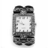 Bracelet Watch - Rhinestones w/ Multi Beaded Stretchable Bracelet - Black - WT-KH11486BK 