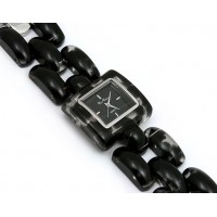 Lady Watch - Acrylic Link Band - Black - WT-L80020BK