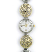 Lady Watch - Filigri Carving Disc Links Band - Silver/Gold - WT-L80617TT