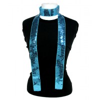Scarf - Square Sequined Scarf - Blue - SF-SFS109103